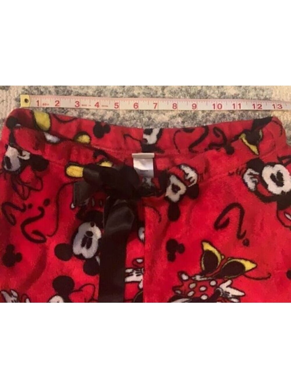 DisneyRed Mickey Mouse & Minnie Mouse Fleece Pajama Lounge Pants Sz Small - Picture 14 of 14